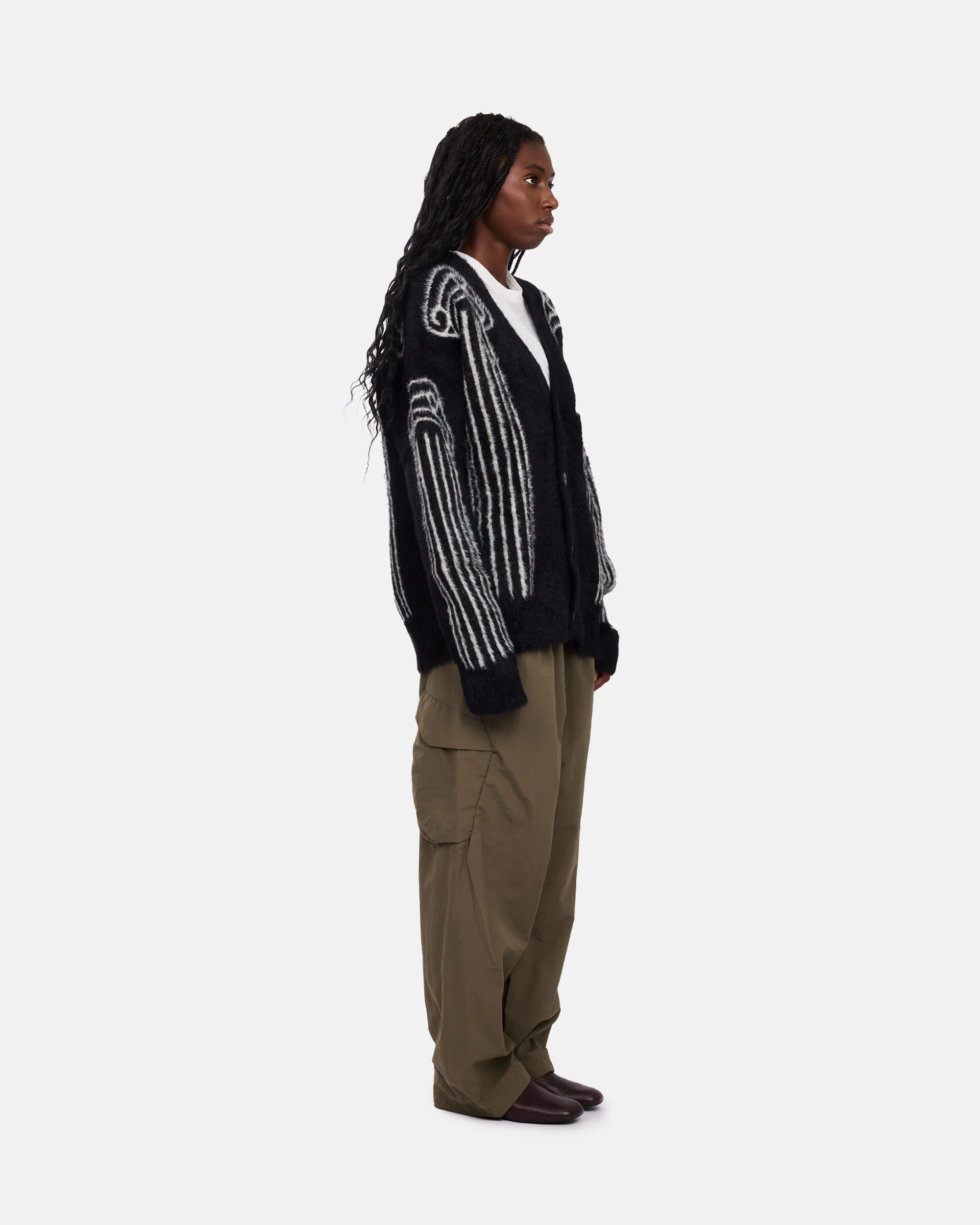 Oversized Chenille Column Knit Cardigan - Image 4