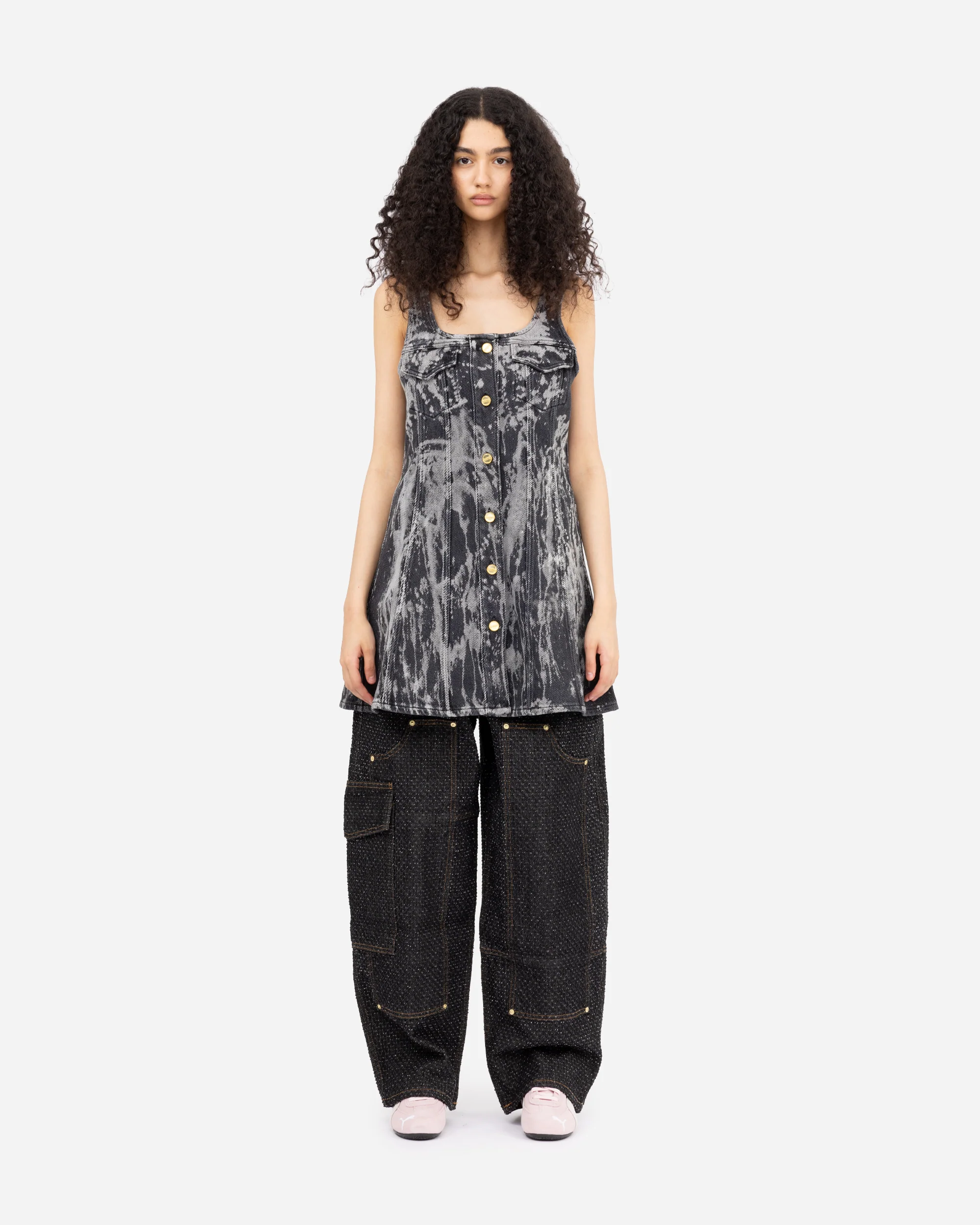 Heavy Denim Mini Dress - Image 2