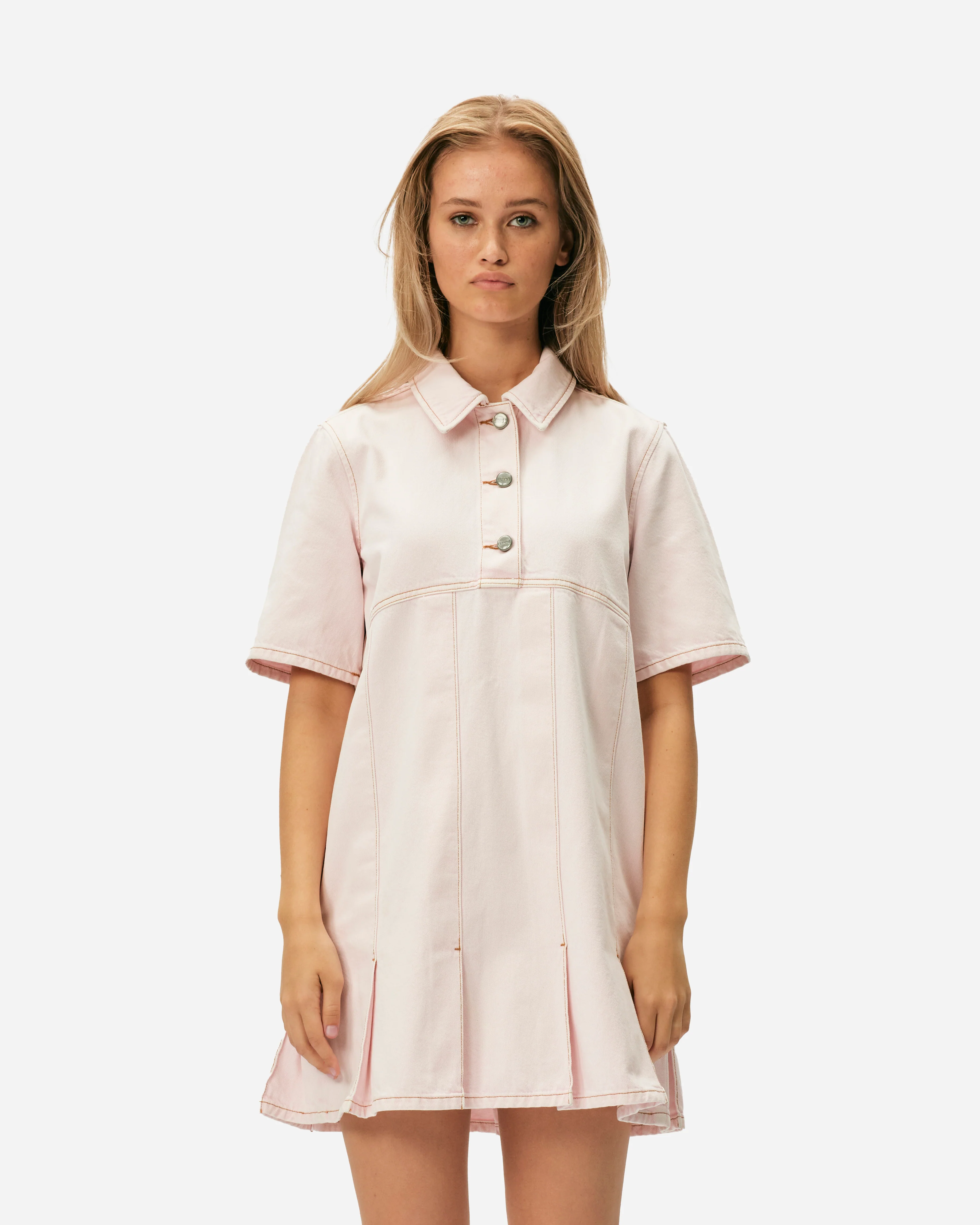 Overdyed Denim Mini Dress - Image 3