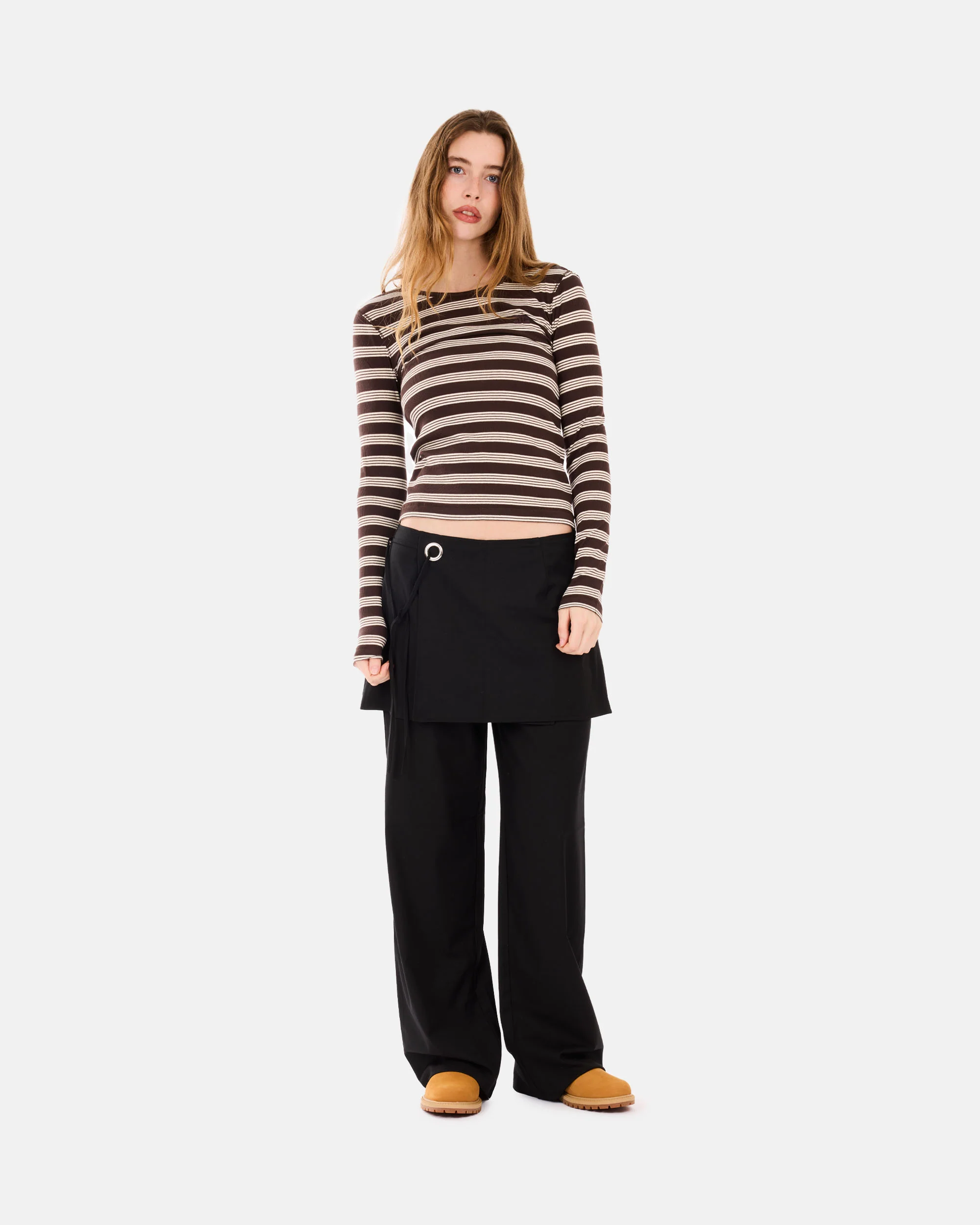 Soft Cotton Rib Longsleeve Top Stripe - Image 4