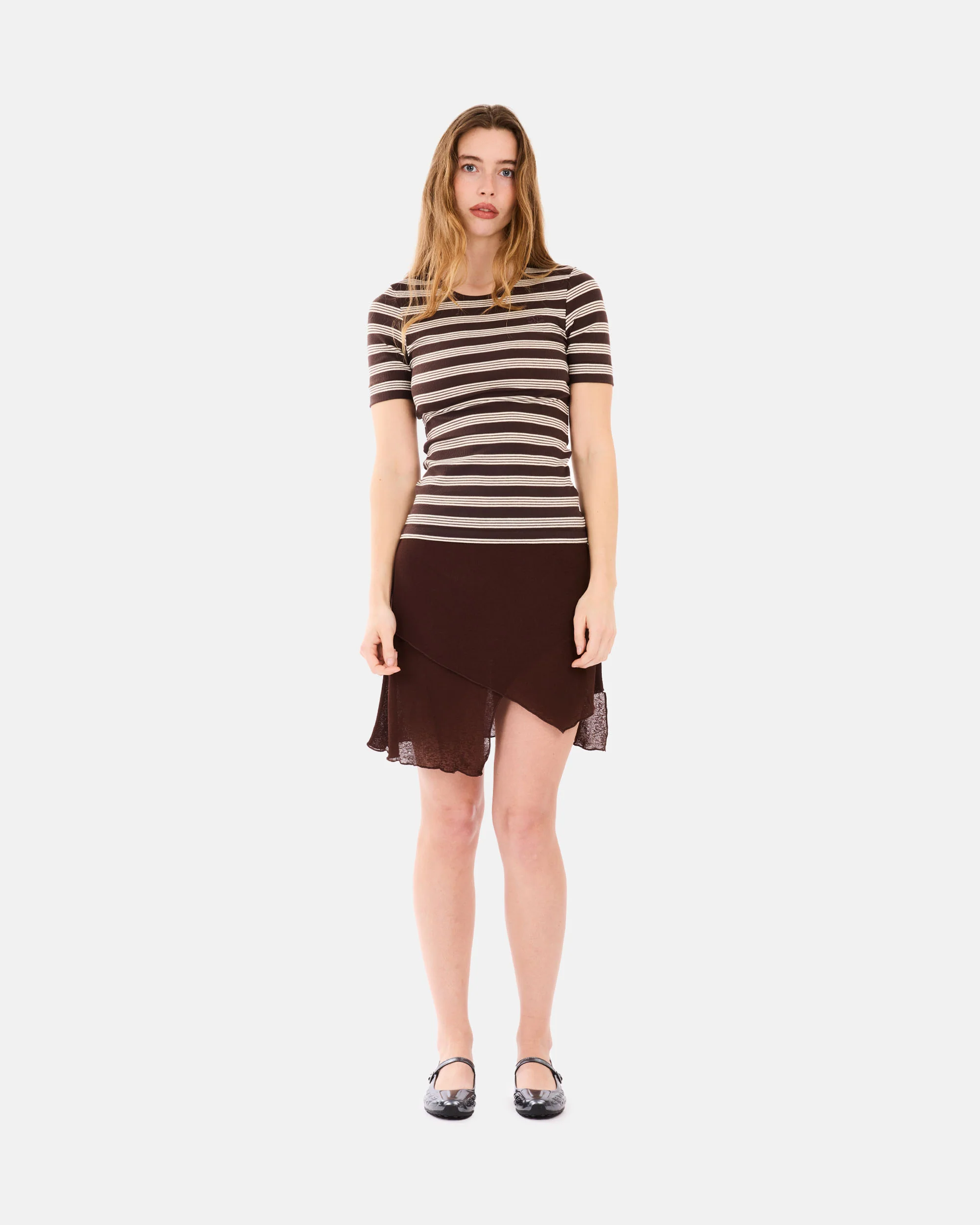Soft Cotton Rib Short Sleeve T-Shirt Stripe - Image 2